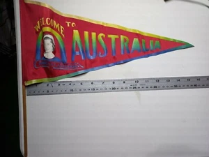 VINTAGE BRITISH ROYAL FAMILY FLAG. WELCOME TO AUSTRALIA PRINCESS ALEXANDRA RARE - Picture 1 of 4