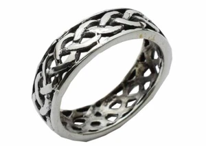 Silver Ring Band Celtic Weave - Picture 1 of 1