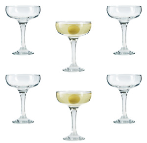 Martini Cocktail Glasses. Champagne Coupe Saucers (Set of 6).  200 ml.
