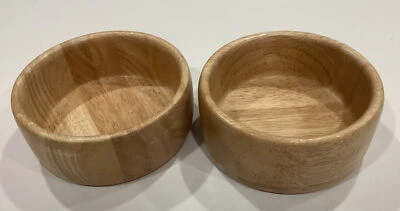 "2 hermosos tazones para servir ensaladas de madera de color claro 6""x2,5"" excelentes" Foto 1 de 4