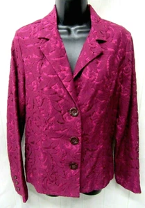 CAbi 128 Womens Size 6 Frolic Plumberry Purple Lace Overlay Blazer Lined Jacket - Picture 1 of 3