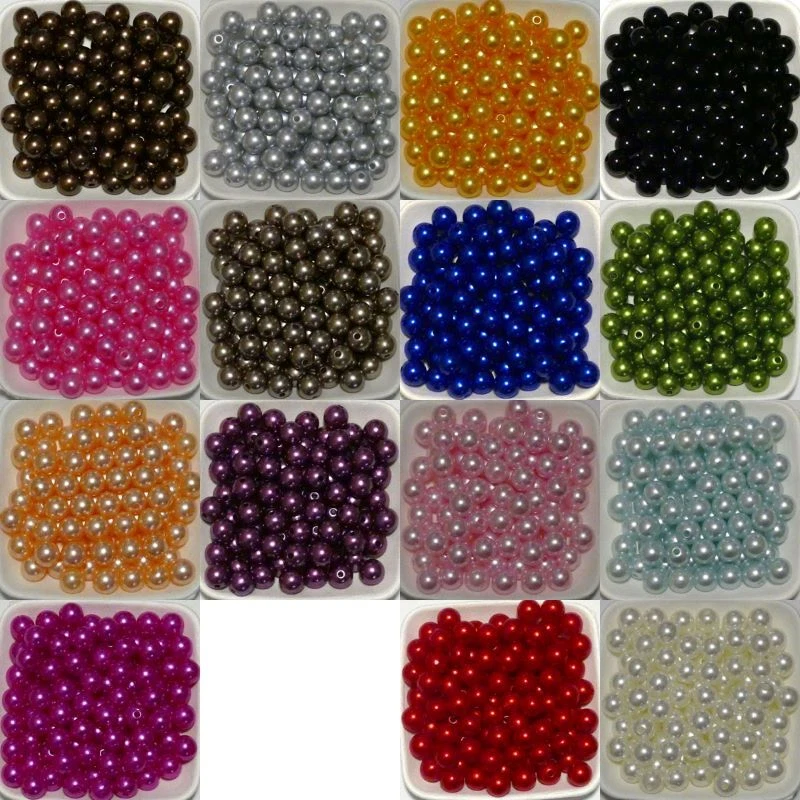 Acrylperlen / Wachsperlen rund 8mm ⌀ mit Loch 1,8mm 100/500 Stück - vers. Farben - Bild 1 von 1