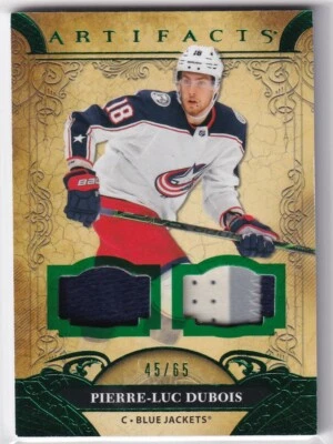 2020-21 Artifacts Materials Emerald #38 Pierre-Luc Dubois 45/65 Jets Jackets - Image 1 of 2