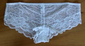 EX Chainstore talla 10 bragas de bajo rasgo calzoncillos elásticos calzoncillos floral encaje blanco - Imagen 1 de 3