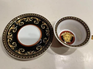CRILLON paris VERSACE Medusa Tea Cup Saucer Set used JAPAN F/S - Picture 1 of 4