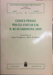 (Diritto) CODICE PENALE PER GLI STATI DI S.M. -IL RE DI SARDEGNA (1839) - Cedam - Imagen 1 de 1