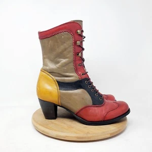 DKODE Botas Mujer 37 VYLMA Alto Cuero Steampunk Lagenlook Boho Colorido Zapatos - Imagen 1 de 15