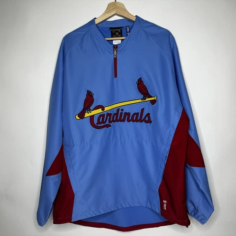 St Louis Cardinals majestic cooperstown collection winbreaker warmup jacket NNT Cover