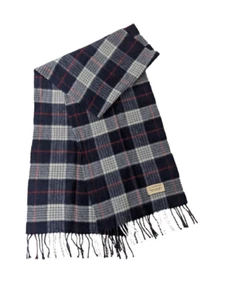 Burberry Authentic Check Navy Blue Unisex Scarf 100%Cashmere Made in Scotland. - Picture 1 of 8
