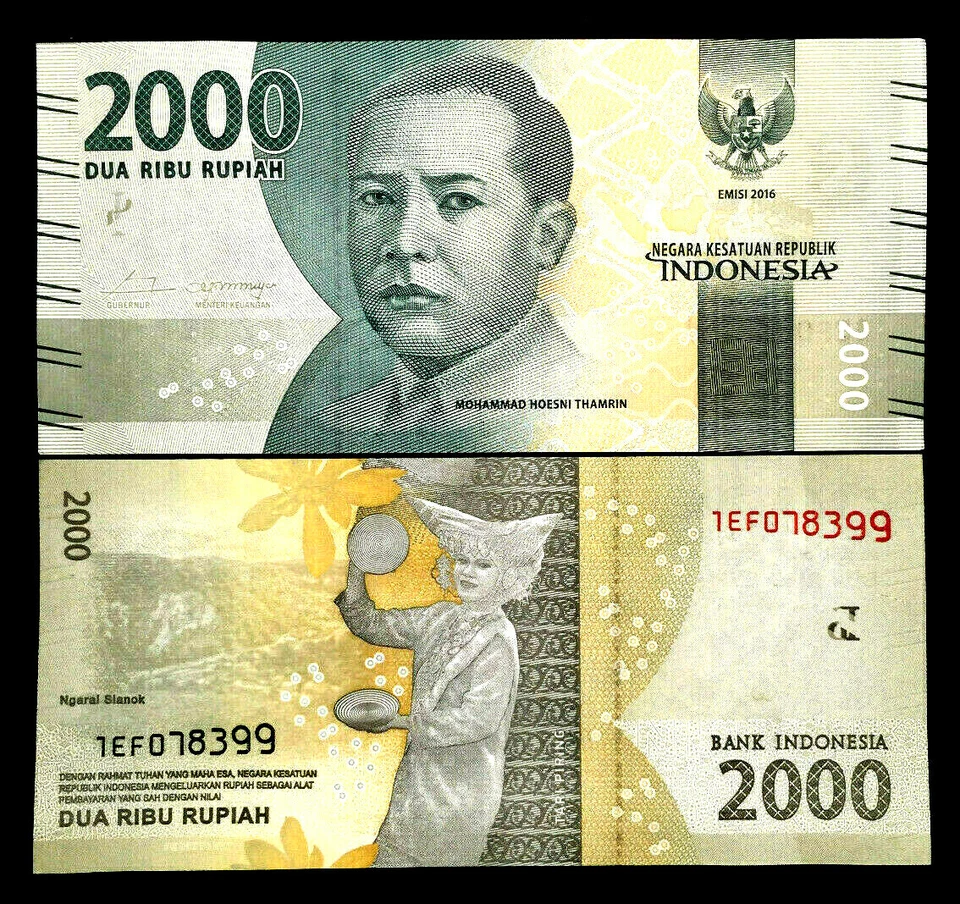 Billete Indonesia 2000 Rupia Papel moneda mundial UNC moneda Billete Foto 1 de 1