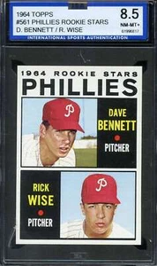 1964 TOPPS #561 DAVE BENNETT/RICK WISE PHILLIES ROOKIES UER ISA 8.5 (RC) *ADT566 - Picture 1 of 2