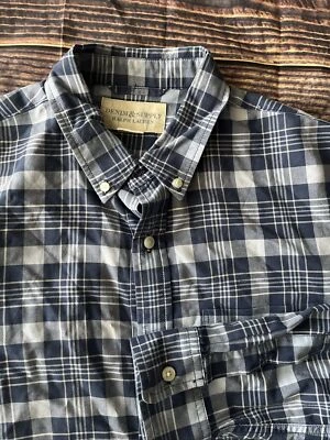 Camisa Denim & Supply Ralph Lauren Para Hombre M Azul Rayas Abotonadas Algodón A Cuadros Foto 1 de 4