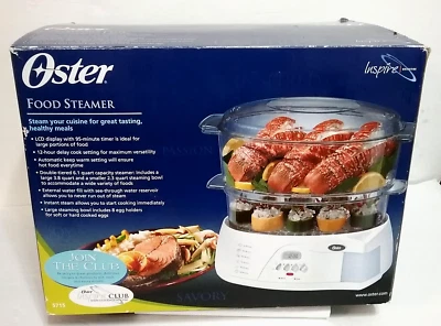 2007 Oster Food Steamer #5715 w/Double-Tiered 6 & 4qt Bowls & Timer - Image 1 of 4