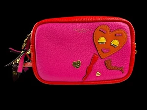 Authentic Tory Burch Perry Patchwork Hearts Red/pink Mini Crossbody Bag - Picture 1 of 12