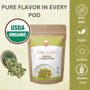 Green Cardamom Pods 2oz | Whole Organic Spice for Chai Tea & Cooking โ Non-GMO - Picture 1 of 12