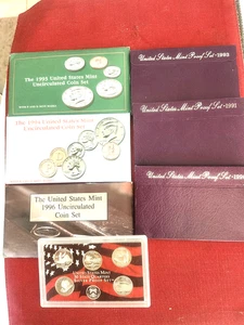 (3) PROOF SETS & (3) UNCIRCULATED & (2005 (5) COIN SILVER PROOF SET) - Picture 1 of 1