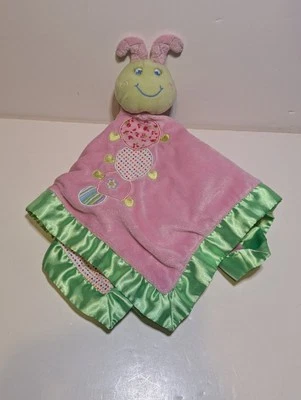 Manta de seguridad Mary Meyer Baby Lovey Caterpillar borde satinado rosa verde 17" Foto 1 de 4