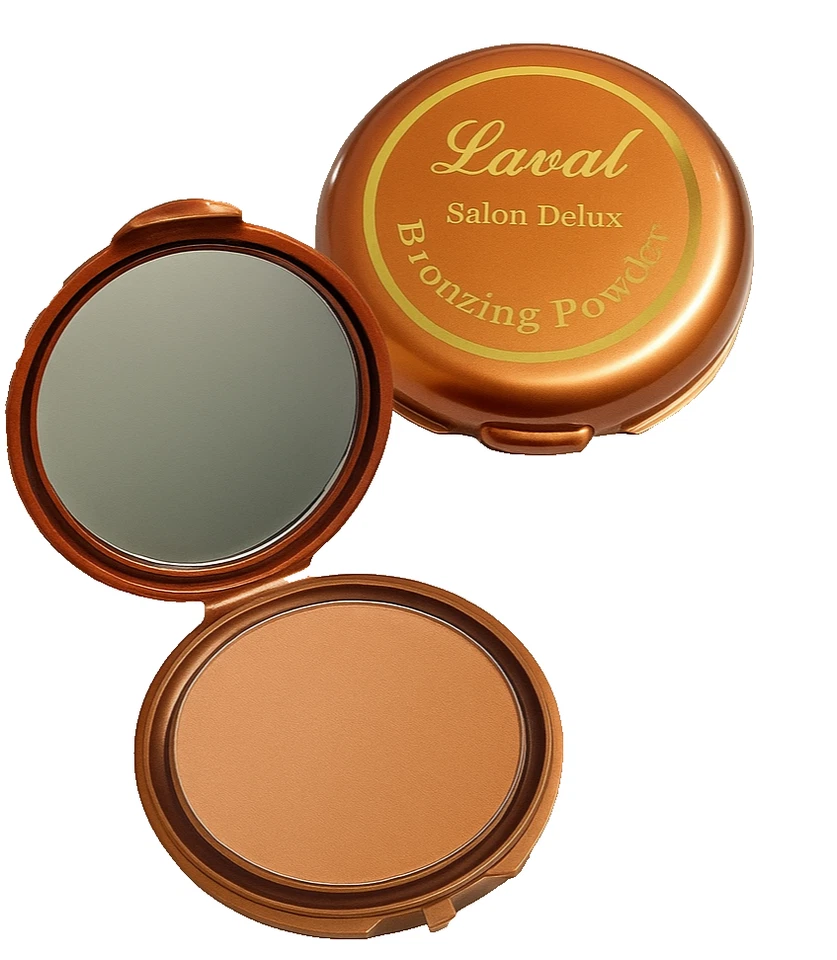 Laval Salon Delux Bronzing Powder Bronzer Medium Matte Face Compact with Mirror - Image 1 of 4