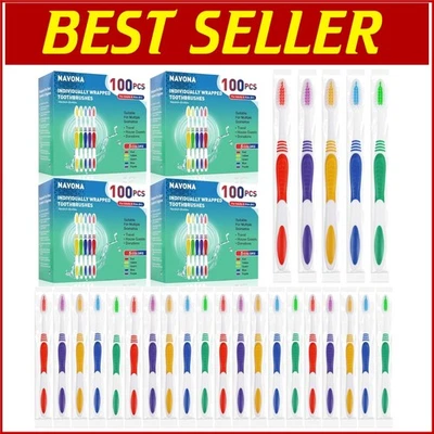 400-Piece Individually Wrapped Soft Bristle Toothbrush Set for Travel & Donation - Image 1 of 4