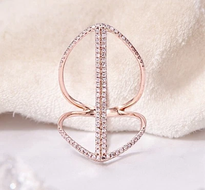 .90CT. Anillo estilo dedo completo de oro rosa de 14 quilates en diamantes 100 % naturales. Foto 1 de 4