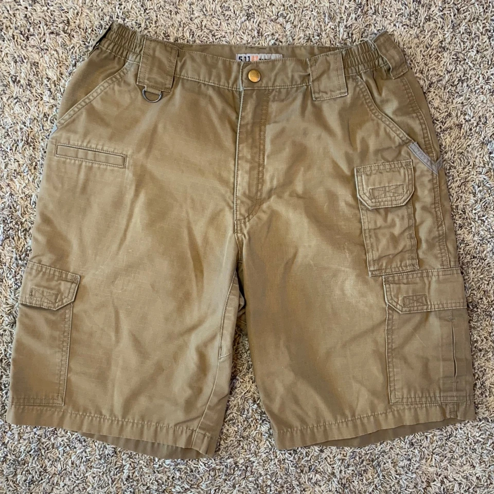 Pantalones Cortos Tácticos 5.11 Para Hombre 30 Caqui Lona Carga Exterior Ropa de Trabajo Foto 1 de 4