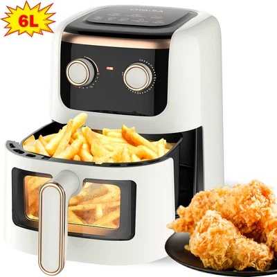 OYAJIA XL Heißluftfritteuse 1800W 6L ölfreies Frittieren Leicht zu reinigen