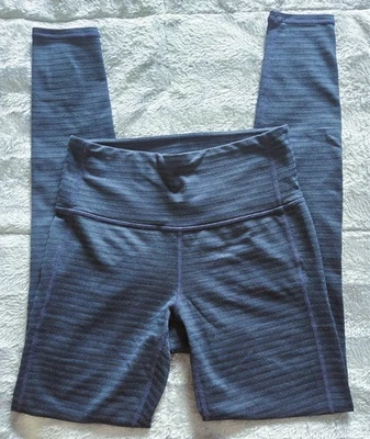 Athleta XS 码超小号蓝色条纹瑜伽锻炼裤 — 第 1/4 张图片