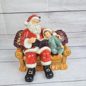 Grandeur Noel 2002 Porcelain Santa Scene Reading On Couch Replacement Part Only  - Picture 1 of 10