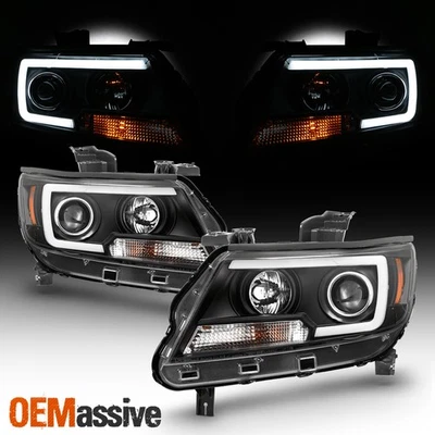 Juego de faros proyectores de tubo DRL completo LED negro para Chevy Colorado 2015-2022 Foto 1 de 4