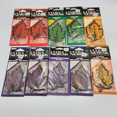 Vintage Lot Ultra Norsk Car Air Fresheners Leaf Tree Pine Jasmine Berries NOS - Image 1 of 4