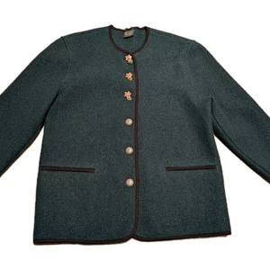 St. Peter Trachten 100 % Wolle Jacke grün Blumen Knöpfe Größe 40 Damen gebraucht, in einwandfreiem Zustand - Bild 1 von 13