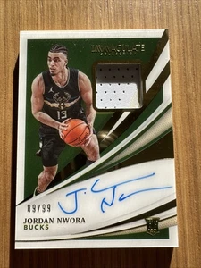 2020-21 Immaculate Jordan Nwora Auto On Card Jersey Rookie RC 89/99 - Picture 1 of 2