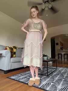 Early 1920s Silk and Tulle Evening Dress - Picture 1 of 13