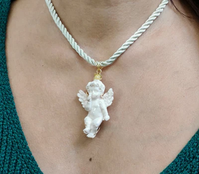 Collana donna con ciondolo angelo argento 925 putto di Michelangelo - Immagine 1 di 4