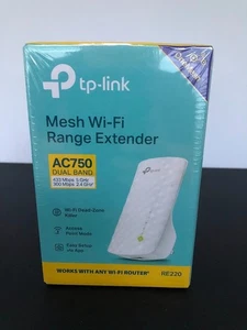 TP-Link Mesh Wi-Fi Range Extender – Model RE220 – AC750 Dual Band - Picture 1 of 5
