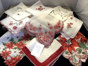 2013🌟Vintage Christmas Holiday Handkerchief Hankies Hanky LOT Of 9 Print Emb #2 - Bild 1 von 8