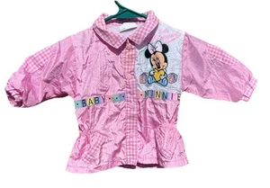 VTG 90’s Disney Babies Pink Minnie Mouse Windbreaker Track suit Baby Girl 9M - Picture 1 of 4