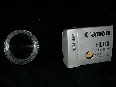 Camera Canon Filter 48mm Lense Screw in type w Case Smoke Gray Photo - Image 1 of 2