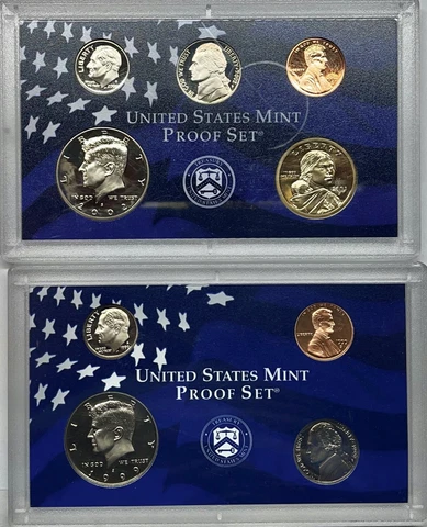 1999-S / 2002-S Proof Set U.S. Mint- No Box No COA No Quarters Cover