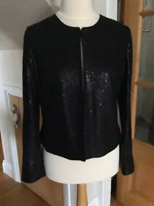 M&S Portfolio Black Sequin Evening Jacket Size 14 BNWT - Picture 1 of 5