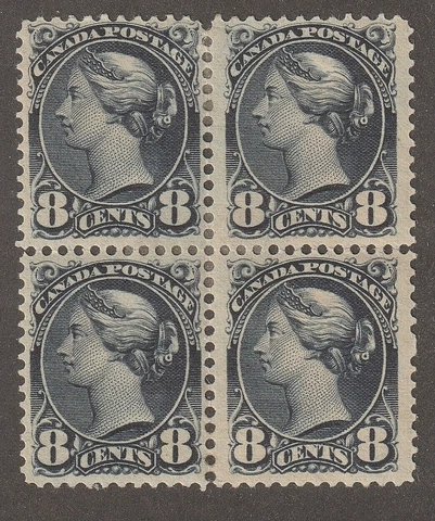 EDSROOM-13991 Canada 44 H 1893 Block of 4 Small Queen Issue CV$1040 Cover