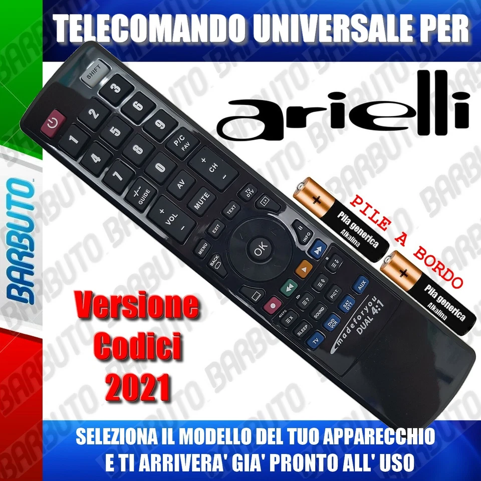 MADEFORYOU TELECOMANDO UNIVERSALE ARIELLI - CLICCA SUL TUO MODELLO LO RICEVERAI GIA PRONTO