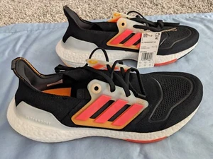 Men's Adidas UltraBoost 22 Core Black/Turbo/Flash Orange - Size 12 - NIB - Picture 1 of 11