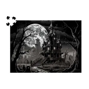 Haunted Holiday Mansion Wood Jigsaw Puzzle 1000 Pieces - Picture 1 of 1