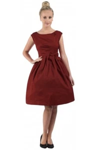 LINDY BOP Vintage Inspired Retro dress in Rust. Nwtgs size Small Rockabilly - Picture 1 of 6