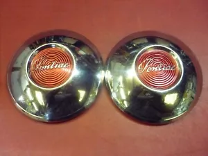 VINTAGE 1950 PONTIAC CHIEFTAIN DOG DISH POVERTY HUBCAPS WHEELCOVERS - Picture 1 of 5