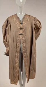 EARLY EDWARDIAN SILK SHANTUNG COAT W SILK BRAID DETAILING - Picture 1 of 8