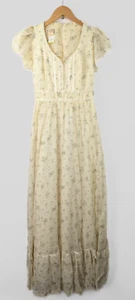 Maxi abito vintage anni 70 GUNNE SAX taglia 11 romantico rinascimentale sposa prateria floreale - Foto 1 di 12