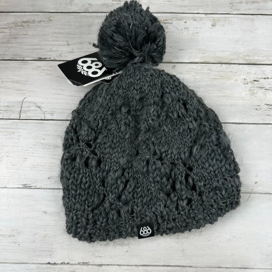 686 Mujer Gorro Tejido Gris Felpa Polar Nuevo Con Etiquetas Foto 1 de 4