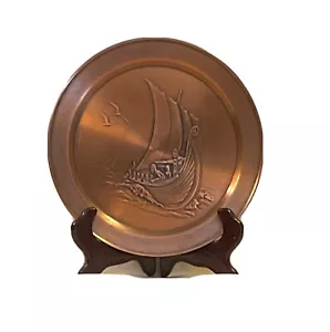 Vintage Odel Kobber Decorative Copper Art Folklore Plate - Picture 1 of 2